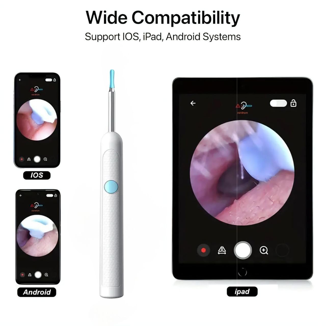 Ear wax cleaner tool kit with 1080P camera WIFI & LED Light Rechargeable portable Baby Children adults gift