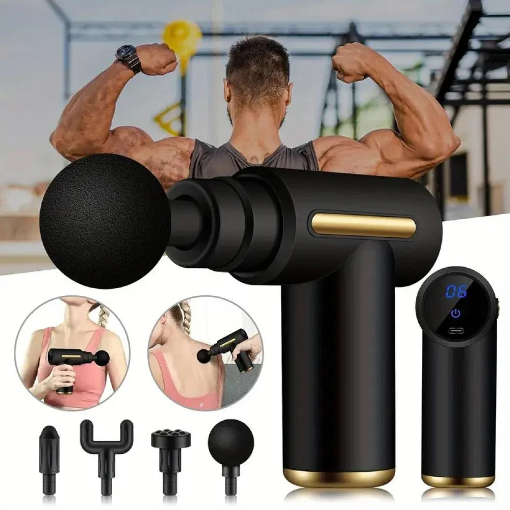 Mini Percussion Massager – Portable Deep Tissue Muscle Massager (6 Speeds, Rechargeable)