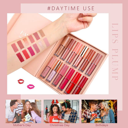 12-Piece Matte Liquid Lipstick & High-Shine Gloss Set – Soft &Smooth Everyday