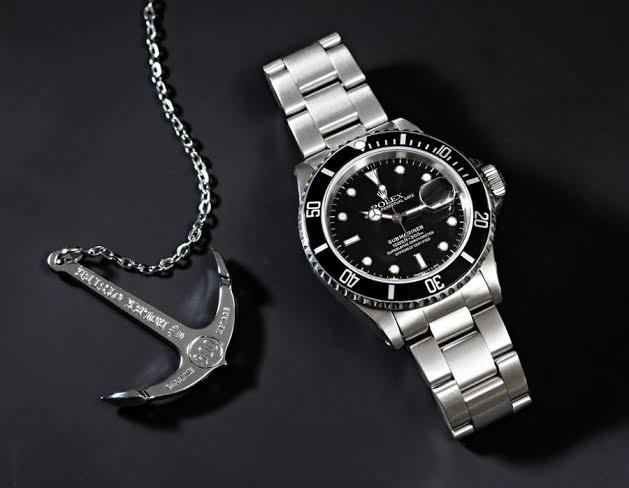 Men's Stainless Steel Chronograph Watch Black Dial