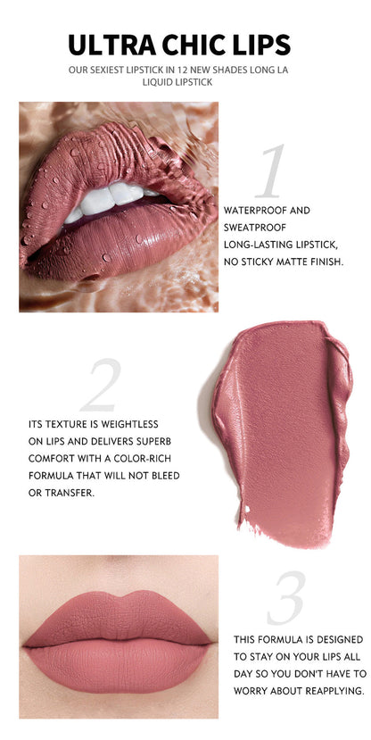 12-Piece Matte Liquid Lipstick & High-Shine Gloss Set – Soft &Smooth Everyday