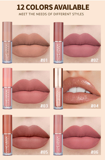 12-Piece Matte Liquid Lipstick & High-Shine Gloss Set – Soft &Smooth Everyday